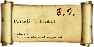 Barbél Izabel névjegykártya